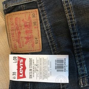 NWT Levi’s 514 Slim Straight Jeans